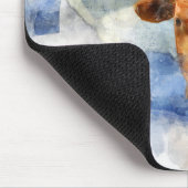 Longhorn koe met Texaanse kaart en Flag Waterverf Muismat (Hoek)