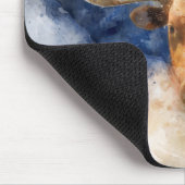 Longhorn koe met Texas Flag Map Waterverf Muismat (Hoek)