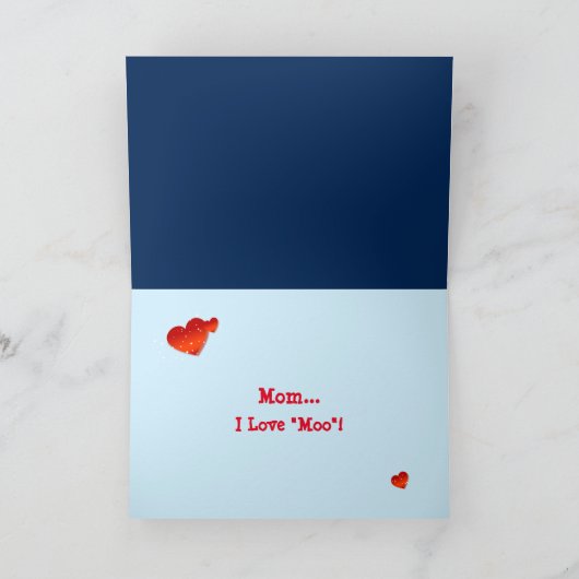 Longhorn Koe Moederdag Wenskaart Kaart (Binnen)
