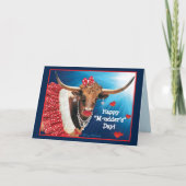 Longhorn Koe Moederdag Wenskaart Kaart (Voorkant)