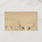 Longhorn koe rustiek land  stijl sepia visitekaartje (Achterkant)