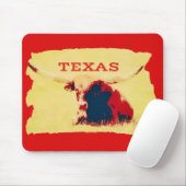 Longhorn Koe Texas Art Muismat (Met muis)