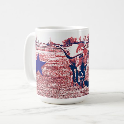 Longhorn Koe Texas Longhorns Art Mok Cup (Voorkant links)
