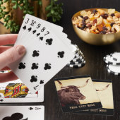 longhorn koe voegt jouw tekst gepersonaliseerde fo pokerkaarten (Insitu)