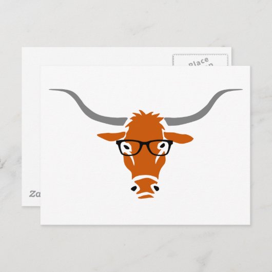 Longhorn met heupbril briefkaart (Voorkant / Achterkant)