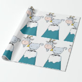Longhorn Mountain Goat Cadeaupapier (Uitgerold)