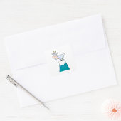 Longhorn Mountain Goat Vierkante Sticker