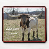 Longhorn Mousepad-pas Muismat (Voorkant)