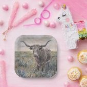 "Longhorn" Papieren Bordje (Feest)