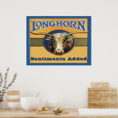 Longhorn Poster, geef tekst uit, Poster (Keuken)