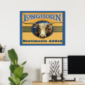 Longhorn Poster, geef tekst uit, Poster (Thuiskantoor)