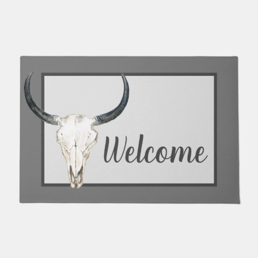 Longhorn Schedel Welkom Deurmat (Voorkant)