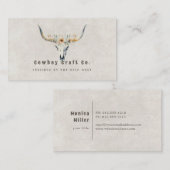 Longhorn schedel western visitekaartje (Voorkant / Achterkant)