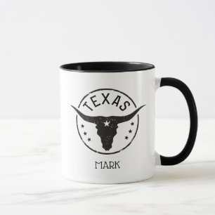 Longhorn Silhouette Texas Mok
