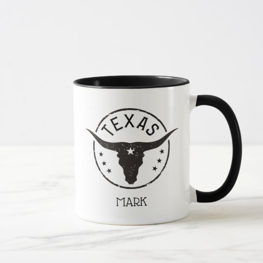 Longhorn Silhouette Texas Mok (Rechts)