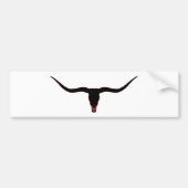 Longhorn Skull Black en Red Bumpersticker (Voorkant)