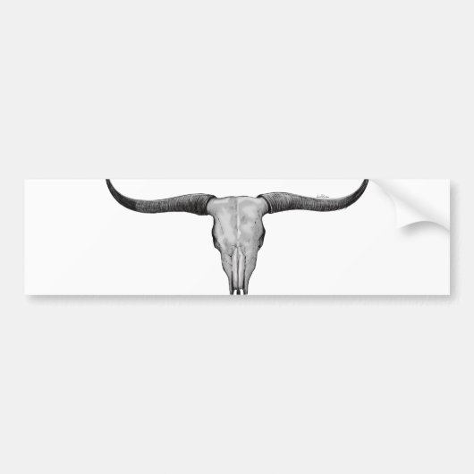Longhorn Skull Bumpersticker (Voorkant)