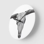 Longhorn Skull Ronde Klok (Hoek)