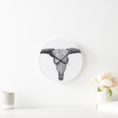 Longhorn Skull Ronde Klok (Huis)