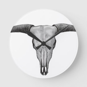 Longhorn Skull Ronde Klok