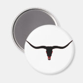 Longhorn Skull Zwart en Rood Magneet (Voorkant / Achterkant)