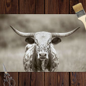 Longhorn Steer Cattle Decoupage Tissuepapier
