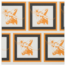 Longhorn Steer Head met Cowboy Pet met Lijst 2 Stof