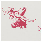 Longhorn Steer Head met Cowboy Texas Red Stof (Close Up)