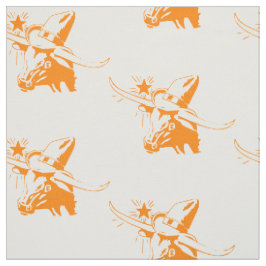 Longhorn steer hoofd met cowboy Pet I Stof