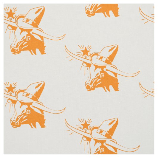 Longhorn steer hoofd met cowboy Pet I Stof (Swatch)