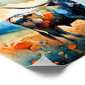 Longhorn Steer in a pasture Poster (Hoek)