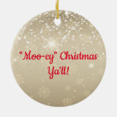 Longhorn Steer kerstversiering Keramisch Ornament (Achterkant)