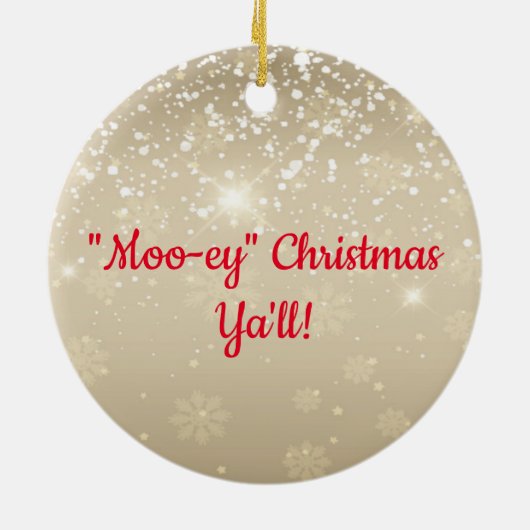 Longhorn Steer kerstversiering Keramisch Ornament (Achterkant)