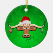 Longhorn Steer kerstversiering Keramisch Ornament (Voorkant)