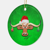 Longhorn Steer kerstversiering Keramisch Ornament (Links)