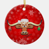 Longhorn Steer kerstversiering Keramisch Ornament (Voorkant)