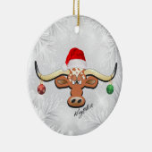 Longhorn Steer kerstversiering Keramisch Ornament (Rechts)