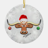 Longhorn Steer kerstversiering Keramisch Ornament (Voorkant)