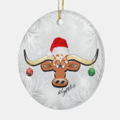 Longhorn Steer kerstversiering Keramisch Ornament (Links)