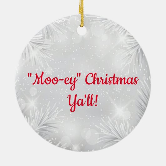 Longhorn Steer kerstversiering Keramisch Ornament (Achterkant)