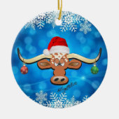 Longhorn Steer kerstversiering Keramisch Ornament (Voorkant)
