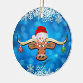 Longhorn Steer kerstversiering Keramisch Ornament (Links)