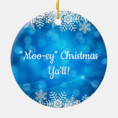 Longhorn Steer kerstversiering Keramisch Ornament (Achterkant)