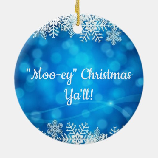 Longhorn Steer kerstversiering Keramisch Ornament (Achterkant)