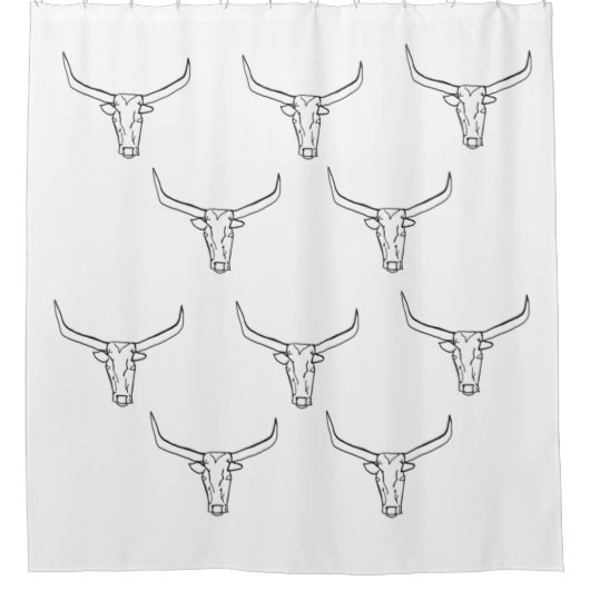 Longhorn Steer Shower Curtain Douchegordijn (Voorkant)