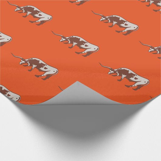 Longhorn Steer Western Gift Wrap Cadeaupapier (Hoek)