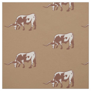 Longhorn Steer Western Print Fabric Stof