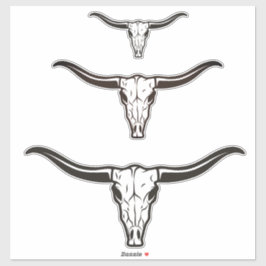 Longhorn triple stack schedel stickers