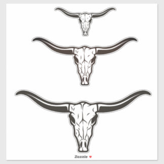 Longhorn triple stack schedel stickers
