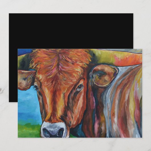 Longhorn Uitnodiging (Voorkant / Achterkant)